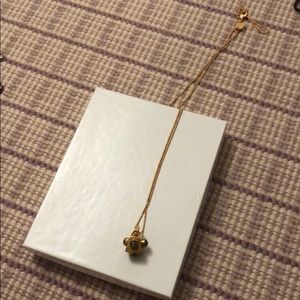 Gold chain drop necklace with labradorite stones